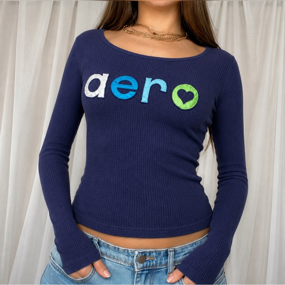 vintage y2k aeropostale waffle knit top
